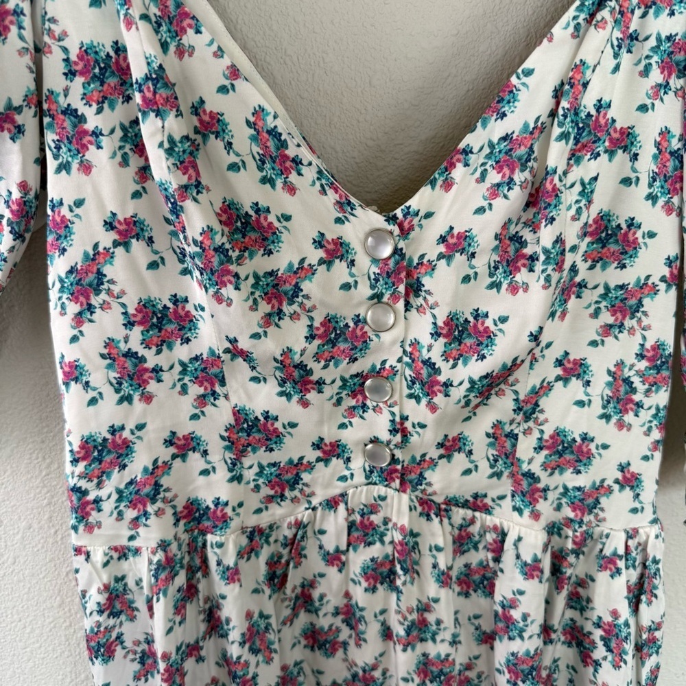 New For Love & Lemons Taggart Floral Print Mini Dress White NWT - Picture 5 of 16
